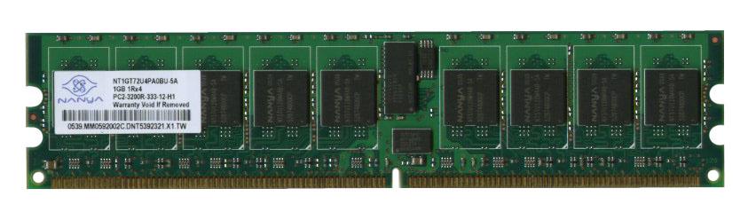 1GB 1Rx4 PC2-3200R ECC DDR2-400, Nanya P/N: NT1GT72U4PA0BU-5A