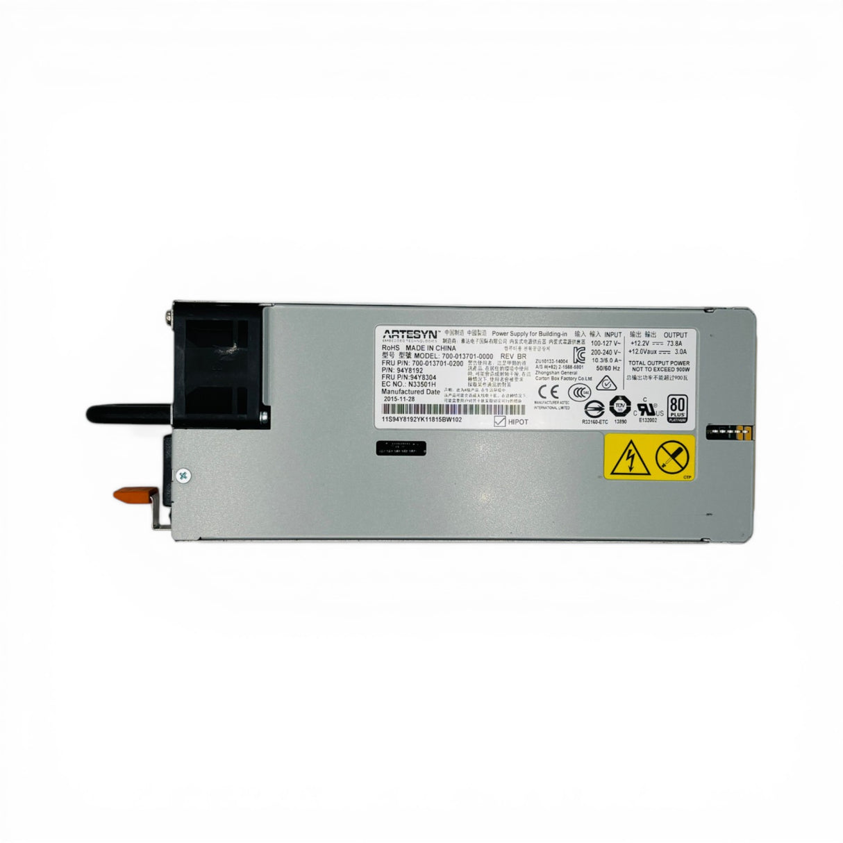 Lenovo 900W Hot-Swap 80 Plus Platinum P/N: 94Y8192