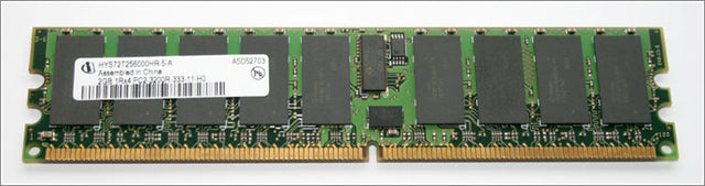 2GB 1Rx4 PC2-3200R ECC DDR2-400 Qimonda HP P/N: HYS72T256000HR-5, HP: 345114-861