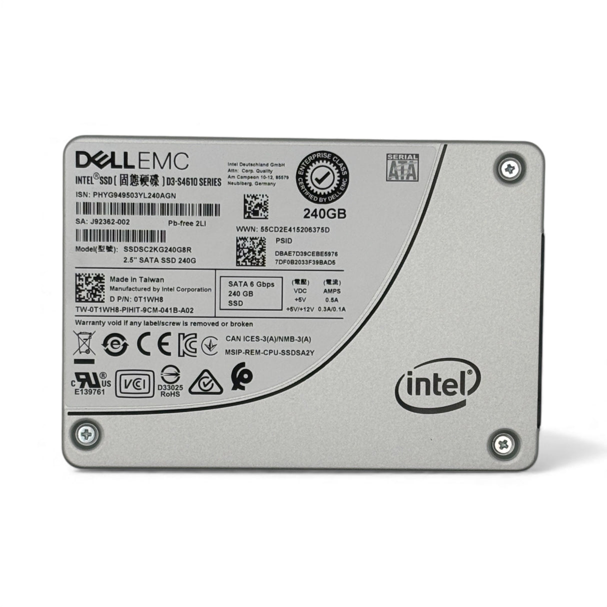 240GB SATA 2.5" 6G MU Dell P/N: 0T1WH8