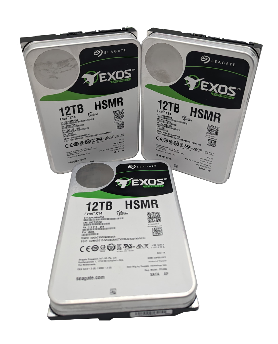 12TB 7.2k 6G SATA 3.5" 512e HSMR Seagate Exos X14 ST12000NM0558 P/N: 2LL111-268