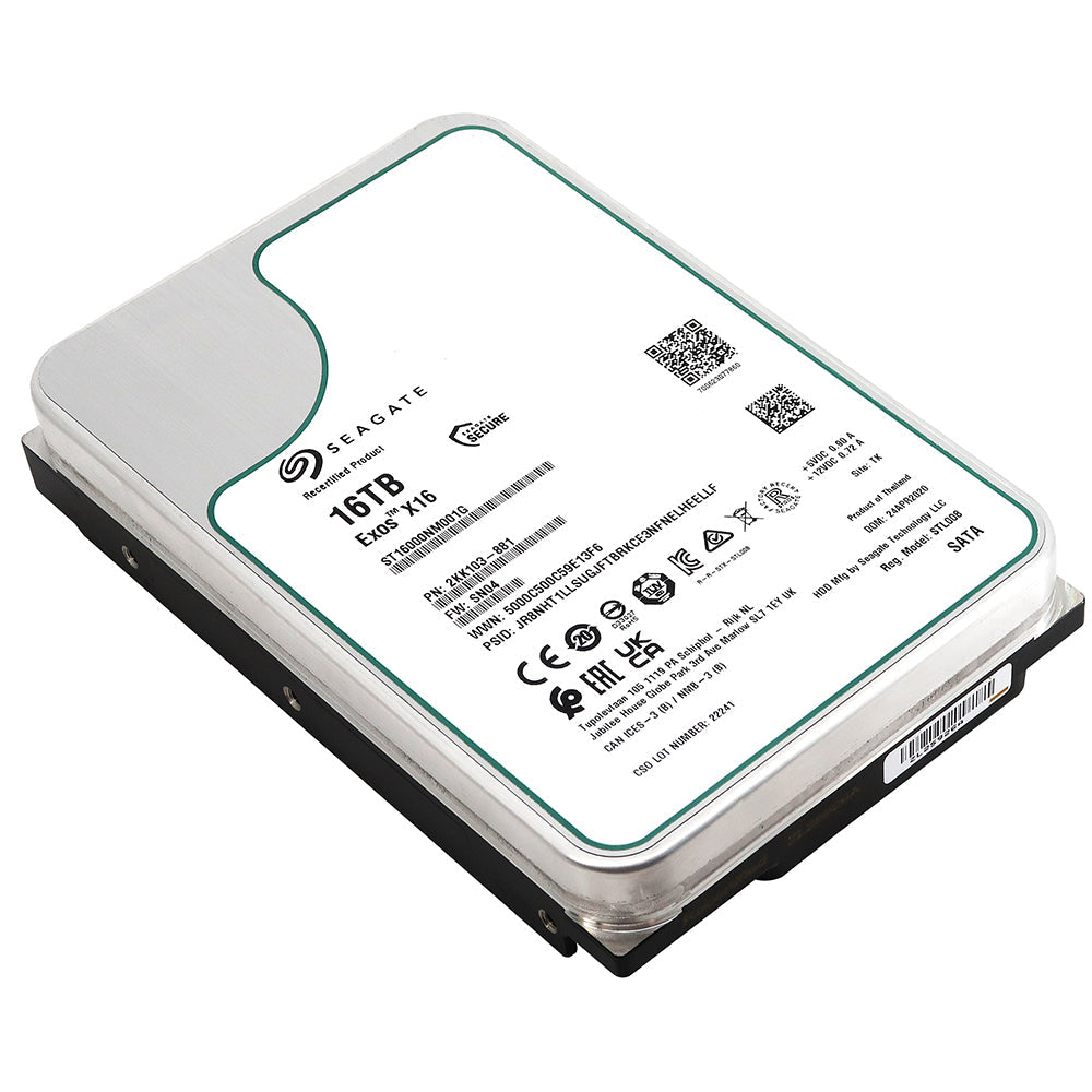 16TB 7.2k SATA 3.5" 6G 512e Seagate Exos X16 ST16000NM001G P/N: 2KK103-881